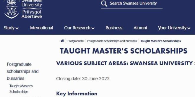 Swansea University Sanctuary Scholarship in UK 2022